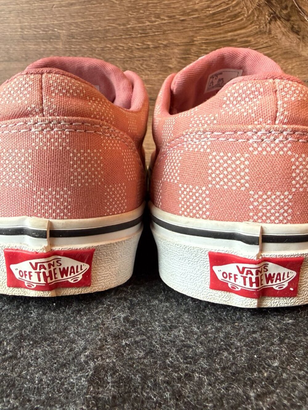 Vans Doheny Checkerboard Sneakers Pink White Womens 7 No Laces - Picture 2 of 8
